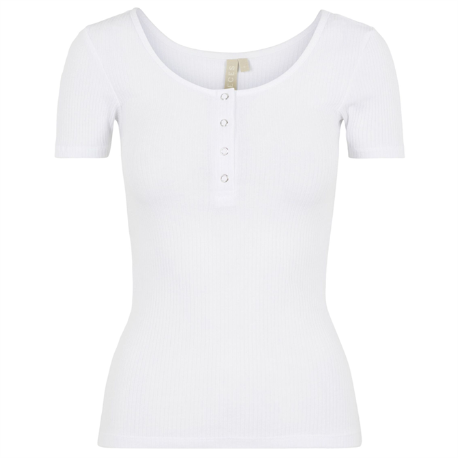 Pieces Ribbed Short Sleeve Top